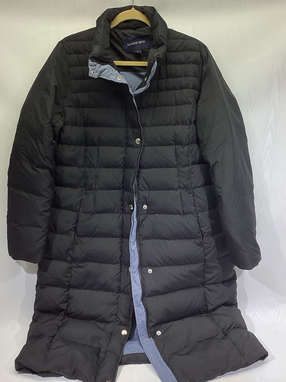 Lands’ End 80% Down Puffer Jacket L Black Long Women's